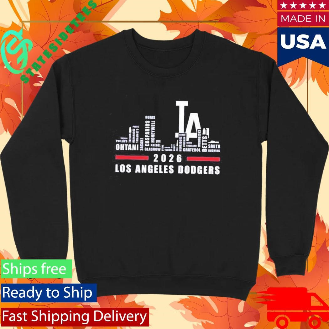 Los Angeles Dodgers 2026 Greatest Of All Time Players City Skyline Shirt
