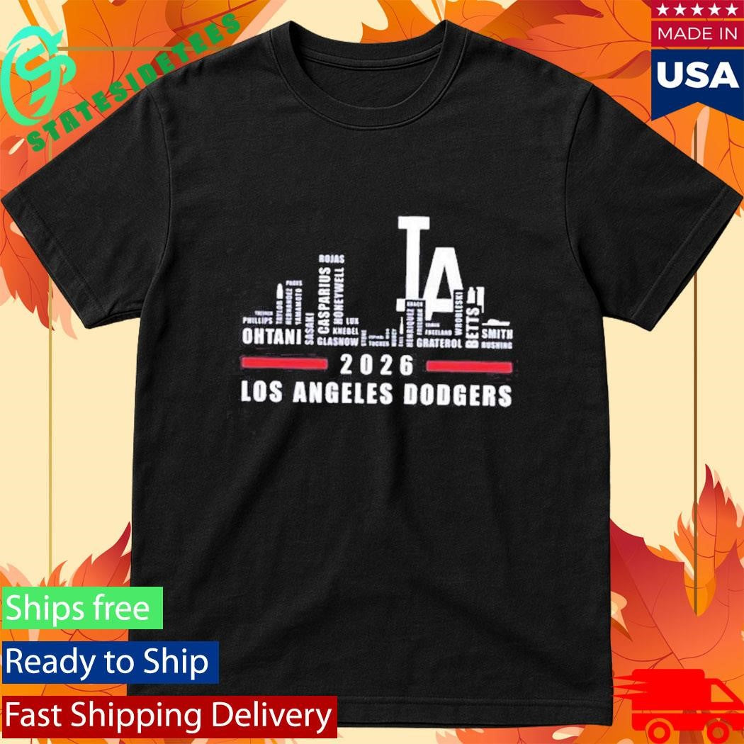 Los Angeles Dodgers 2026 Greatest Of All Time Players City Skyline Shirt