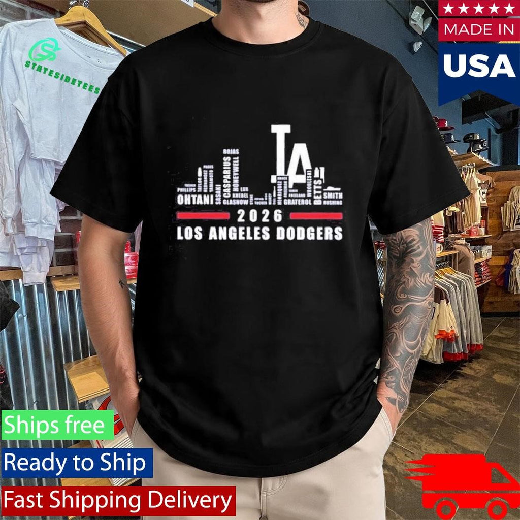 Los Angeles Dodgers 2026 Greatest Of All Time Players City Skyline Shirt