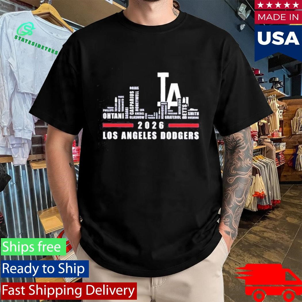 Los Angeles Dodgers 2026 Greatest Of All Time Players City Skyline Shirt
