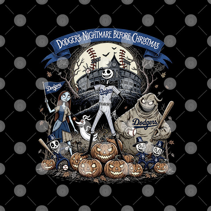 Los Angeles Dodgers Nightmare Before Christmas T Shirt