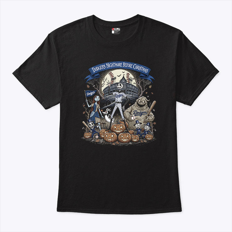Los Angeles Dodgers Nightmare Before Christmas T Shirt