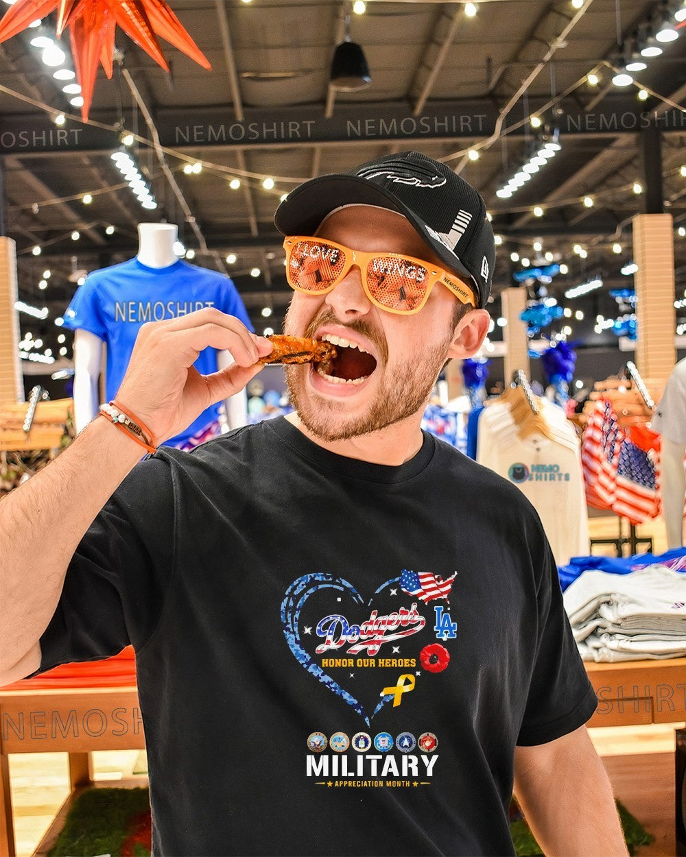 Los Angeles Dodgers honor our heroes Military heart shirt