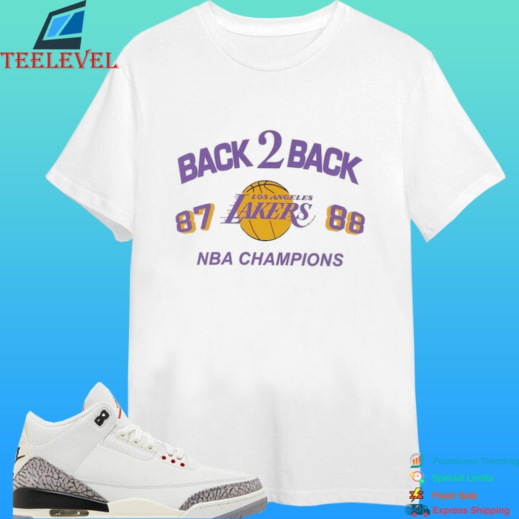 Los Angeles Lakers Mitchell And Ness Back 2 Back Nba Champions 87-88 Shirt