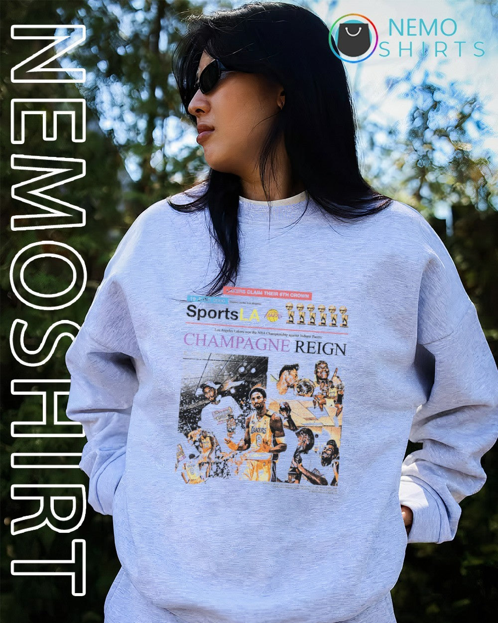 Los Angeles Lakers claim their 6th crown 19 June 2000 Champagne Reign shirt