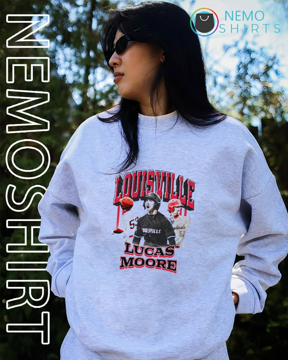 Lucas Moore Louisville Cardinals player graphic shirt