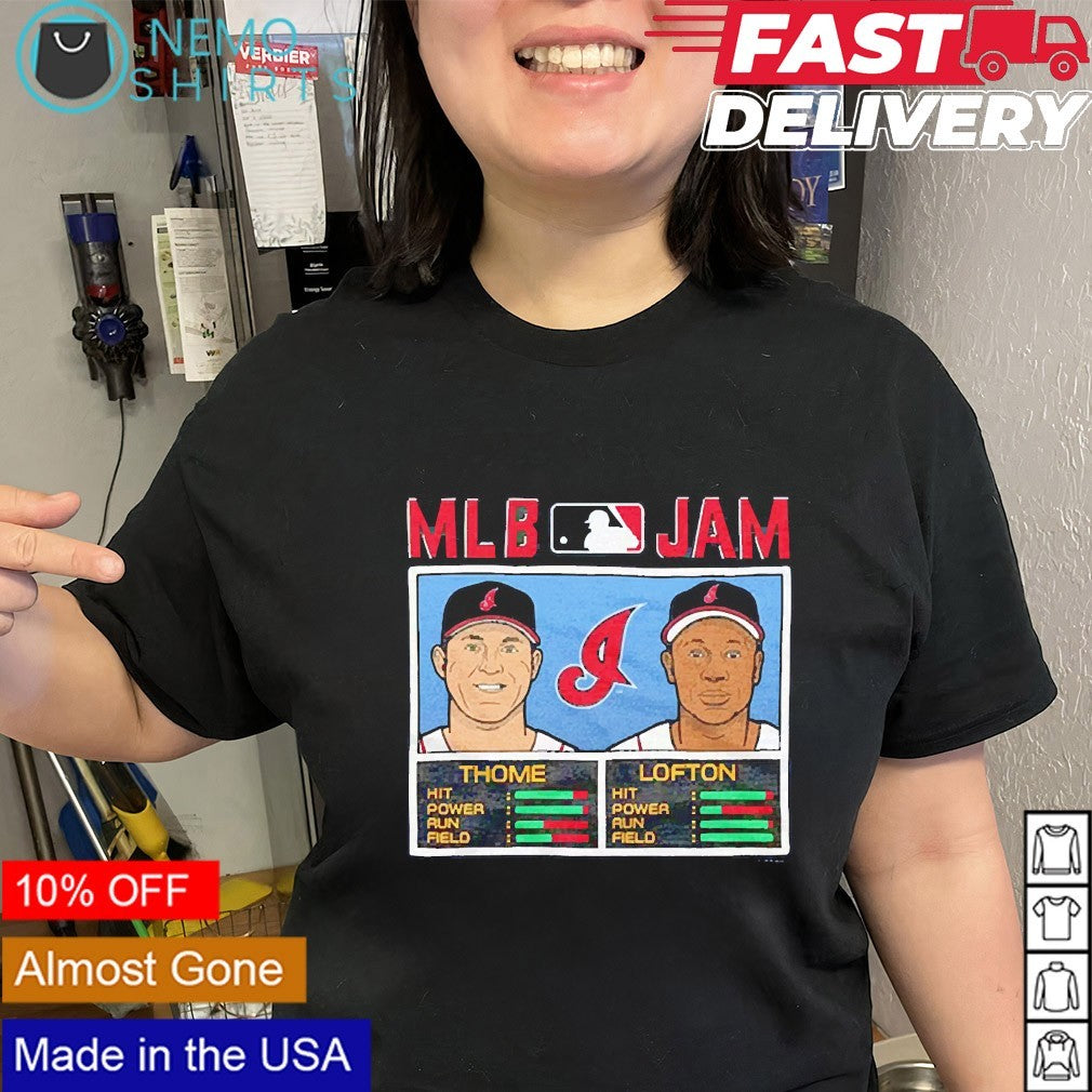 MLB Jam Jim Thome and Kenny Lofton Cleveland Guardians player shirt