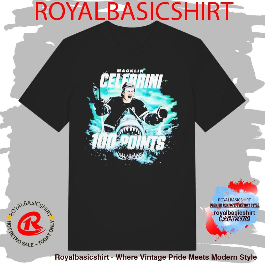 Macklin Celebrini San Jose 100 Points WHT Shirt