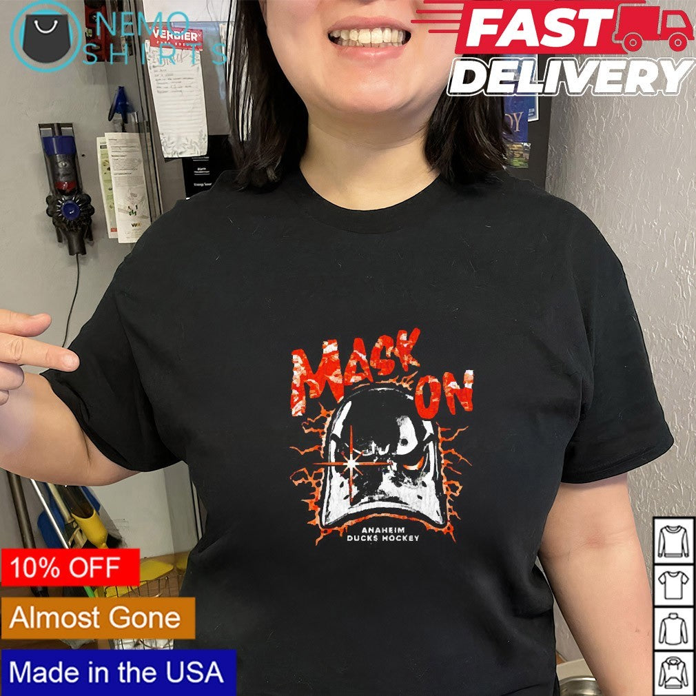 Mask on Anaheim Ducks endoskeleton shirt