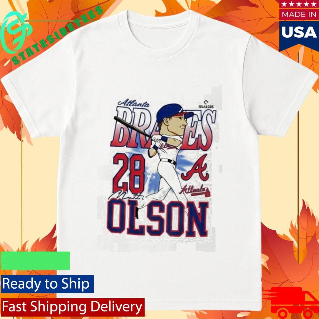 Matt Olsen Atlanta Braves 26 Caricature Shirt