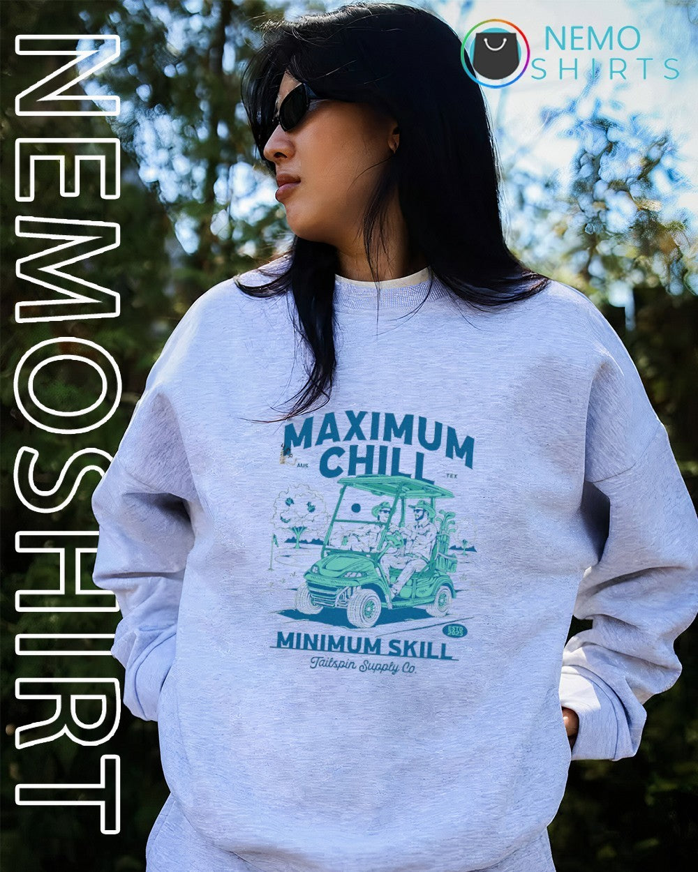 Maximum chill minimum skill Texas golf shirt