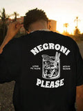 Regular Fit Negroni Leave Alone Negroni Please Letter Short Sleeve Casual Comfy Round Neck Summer Daily Tropical (1)