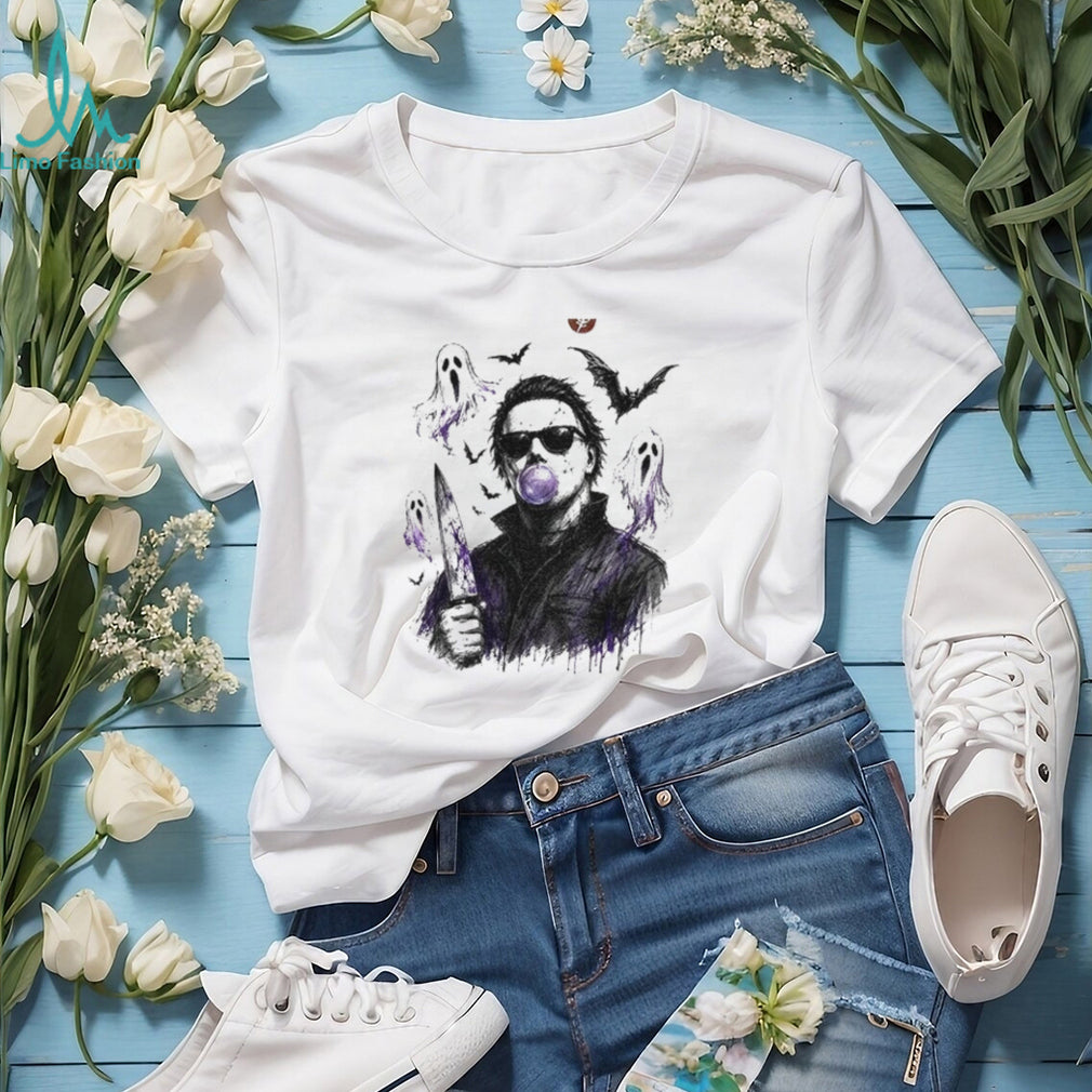 Michael Myers Bubble Gum Slasher Graphic Spooky Season Movie shirt