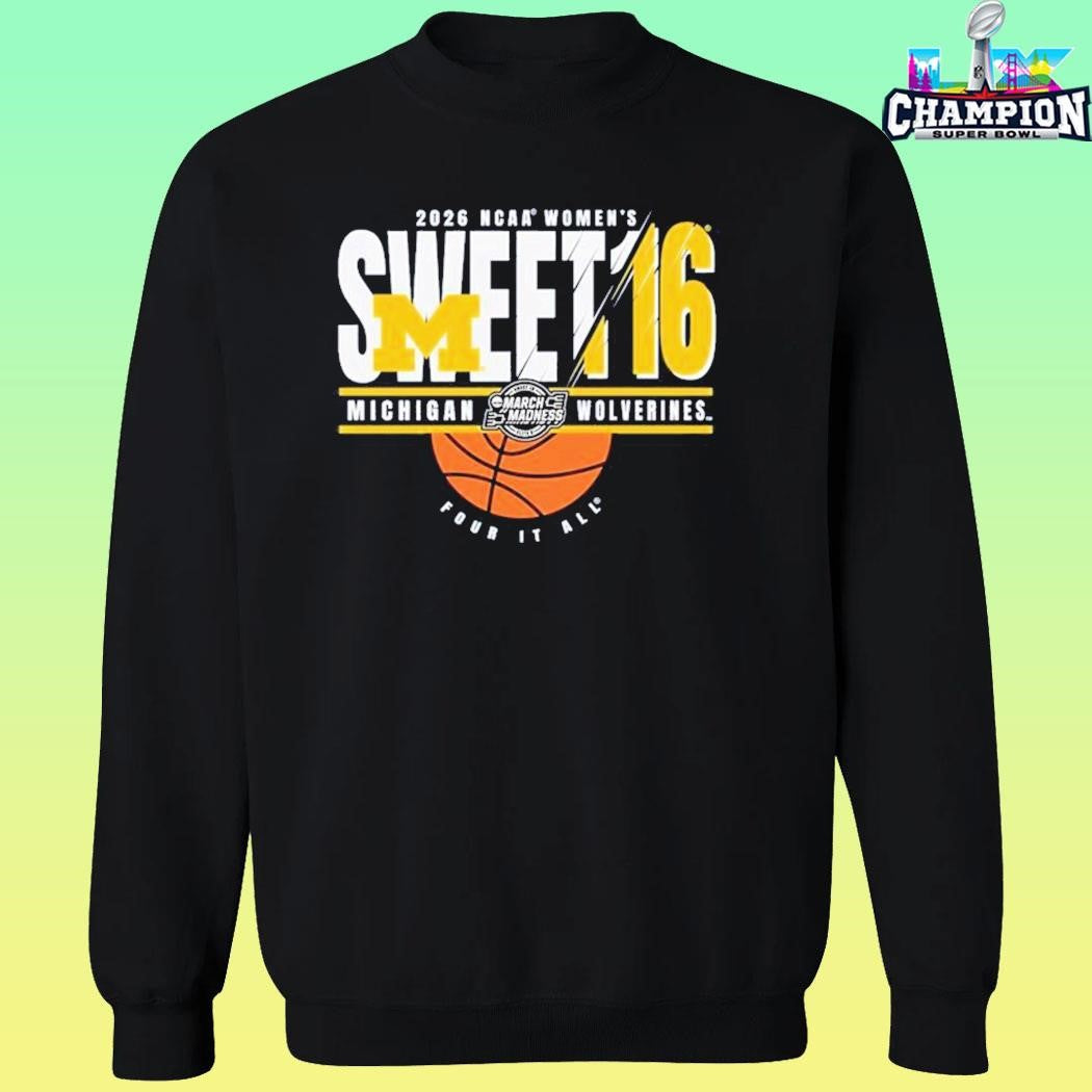 Michigan Wolverines 2026 Ncaa Women’s Basketball Sweet 16 Shirt