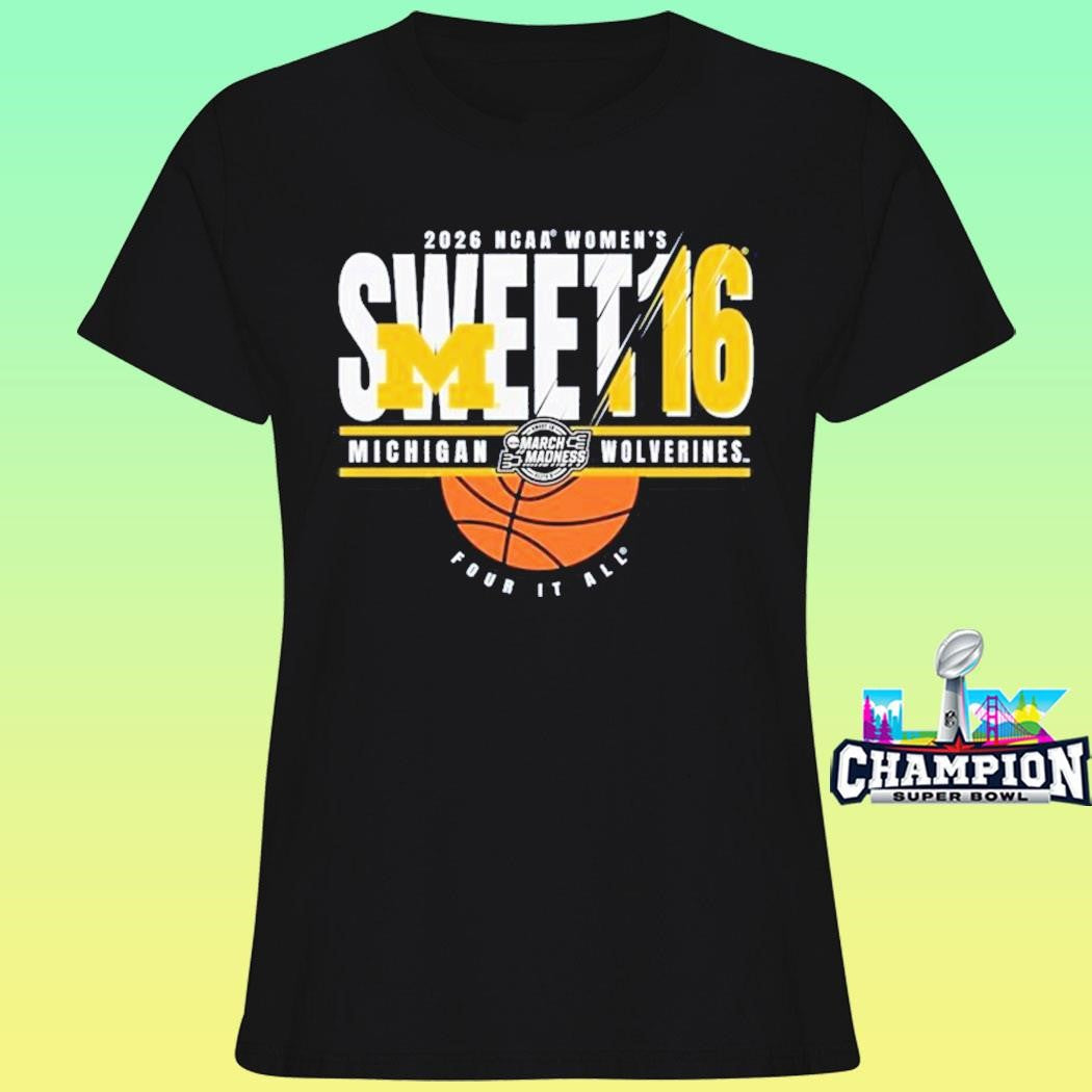 Michigan Wolverines 2026 Ncaa Women’s Basketball Sweet 16 Shirt