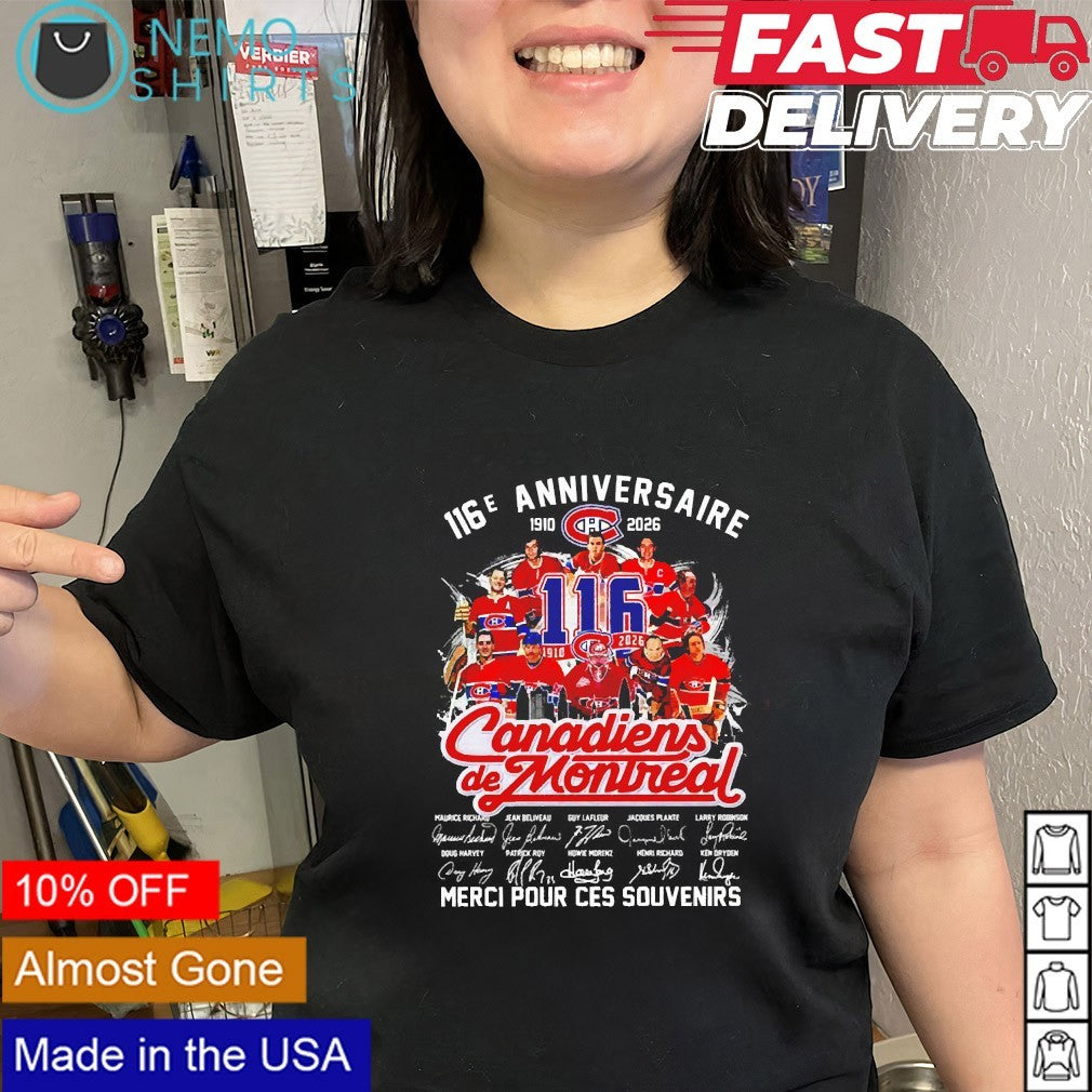 Montreal Canadiens 116e anniversaire 1910 2026 Merci Pour ces souvenirs signature shirt