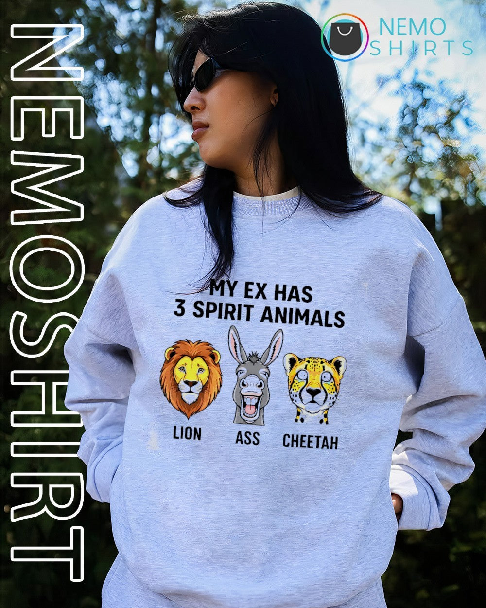 My ex has three spirit animals lion ass donkey cheetah shirt