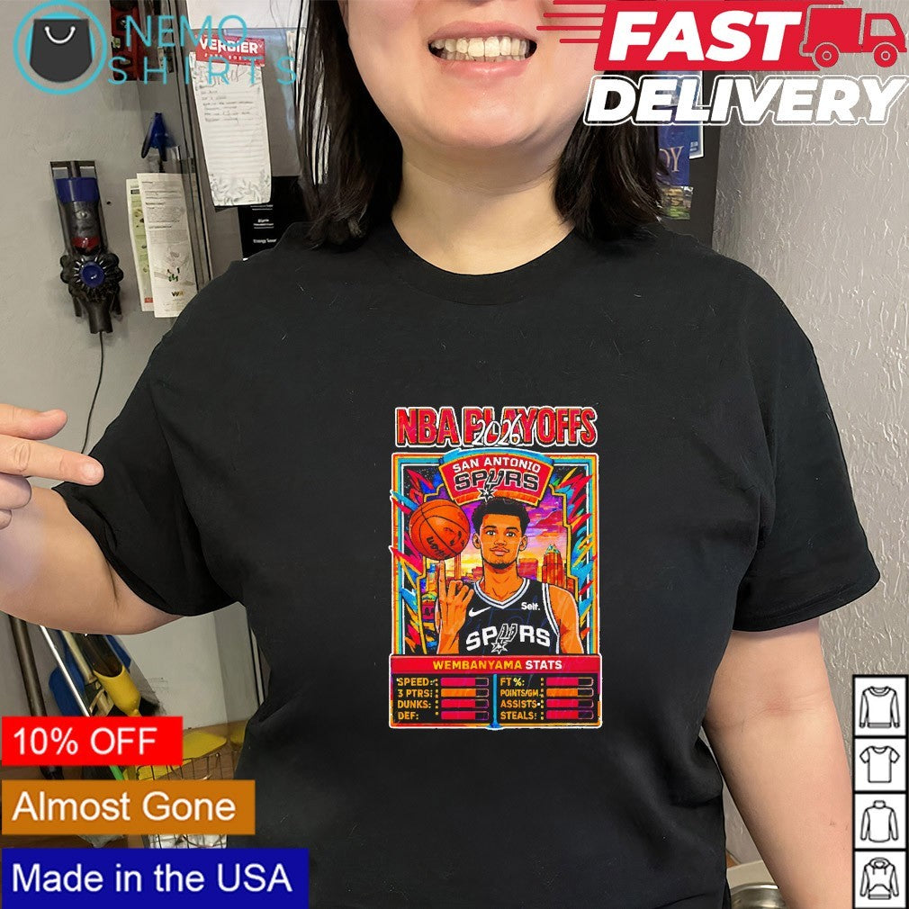 NBA Playoffs 2026 San Antonio Spurs Wembanyama Stats shirt