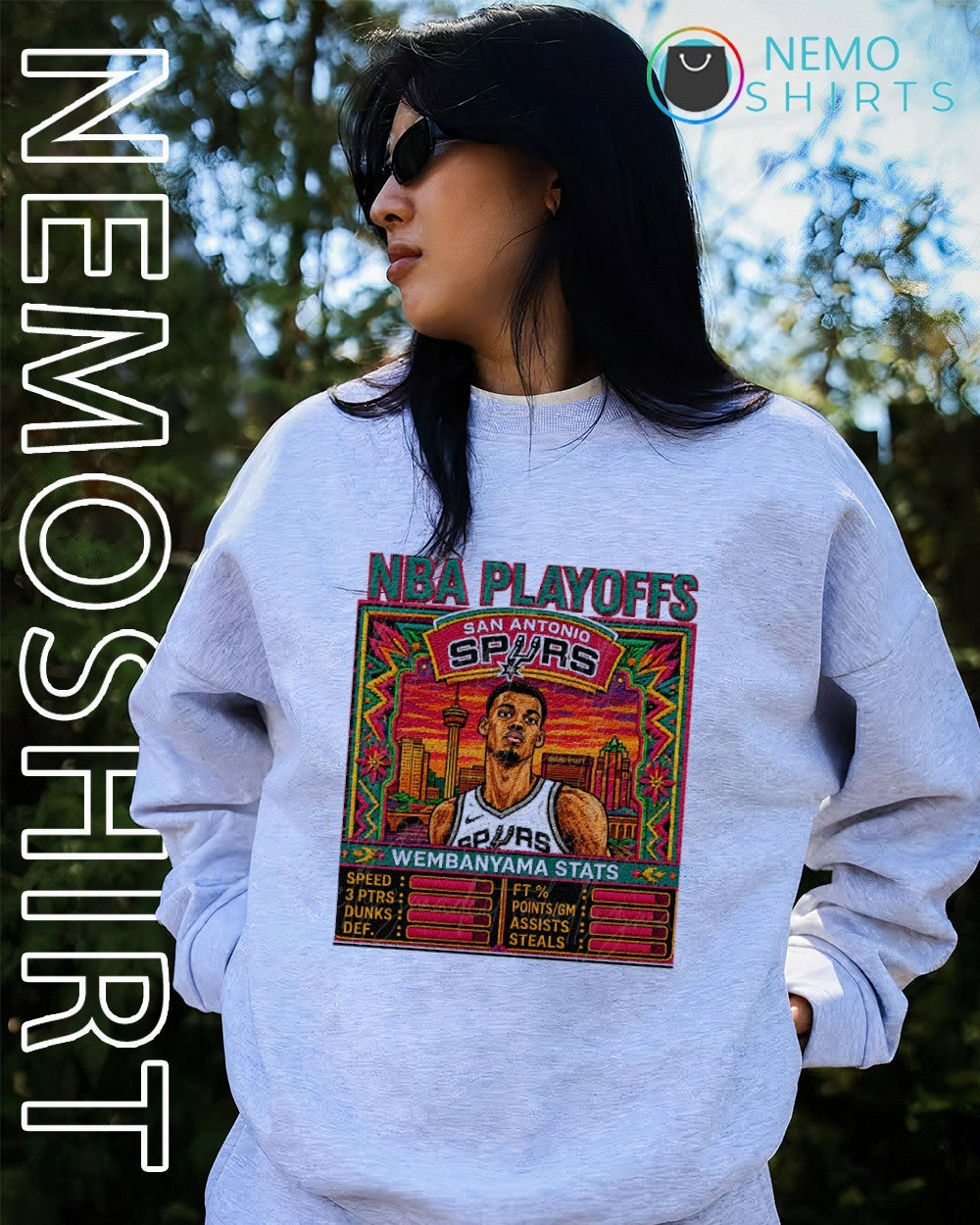 NBA Playoffs San Antonio Spurs Wembanyama stats shirt