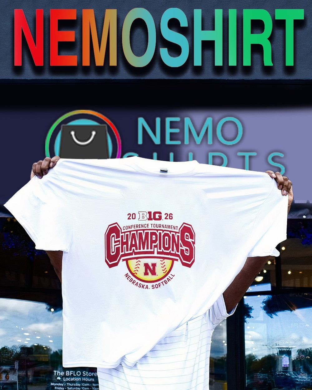 Nebraska Huskers Softball 2026 Big 10 Tournament Champions shirt
