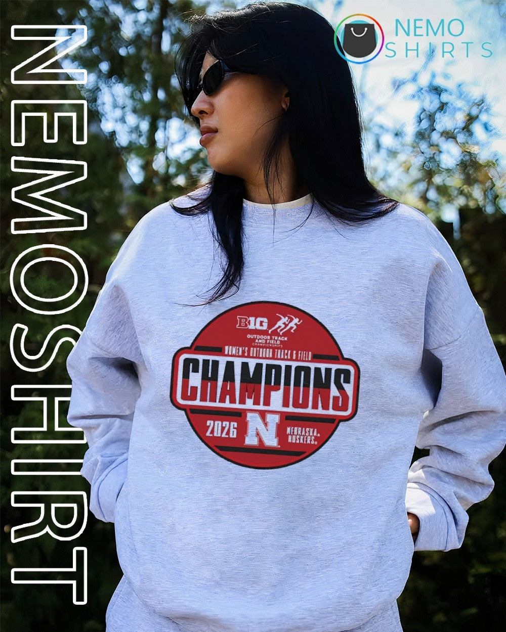 Nebraska Huskers track and field 2026 Big 10 Champions logo shirt