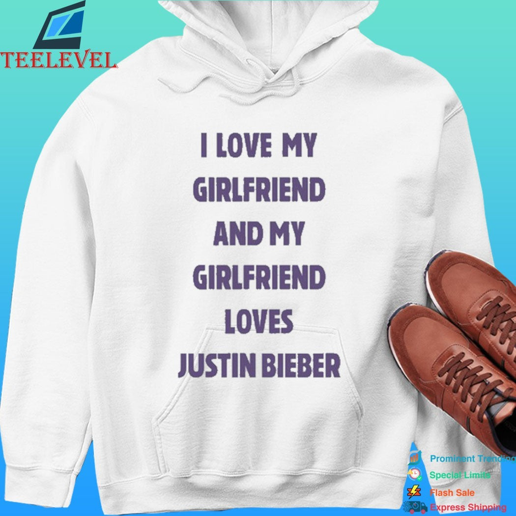 Nick Vamvo Wearing I Love My Girlfriend And My Girlfriend Loves Justin Bieber Shirt