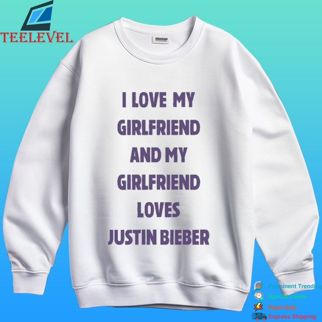 Nick Vamvo Wearing I Love My Girlfriend And My Girlfriend Loves Justin Bieber Shirt