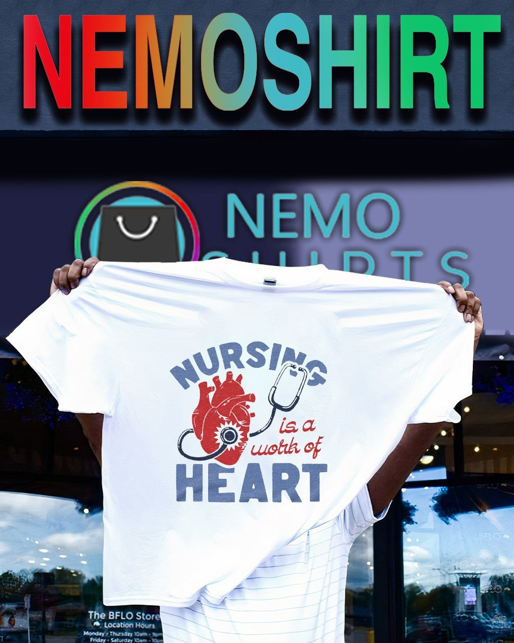 Nursing is a work of heart shirt