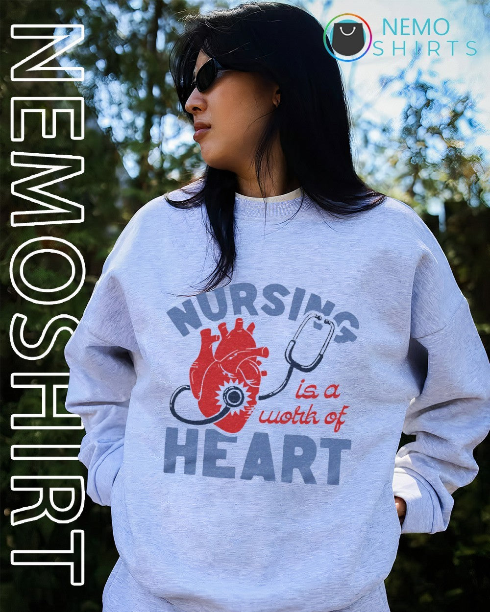 Nursing is a work of heart shirt