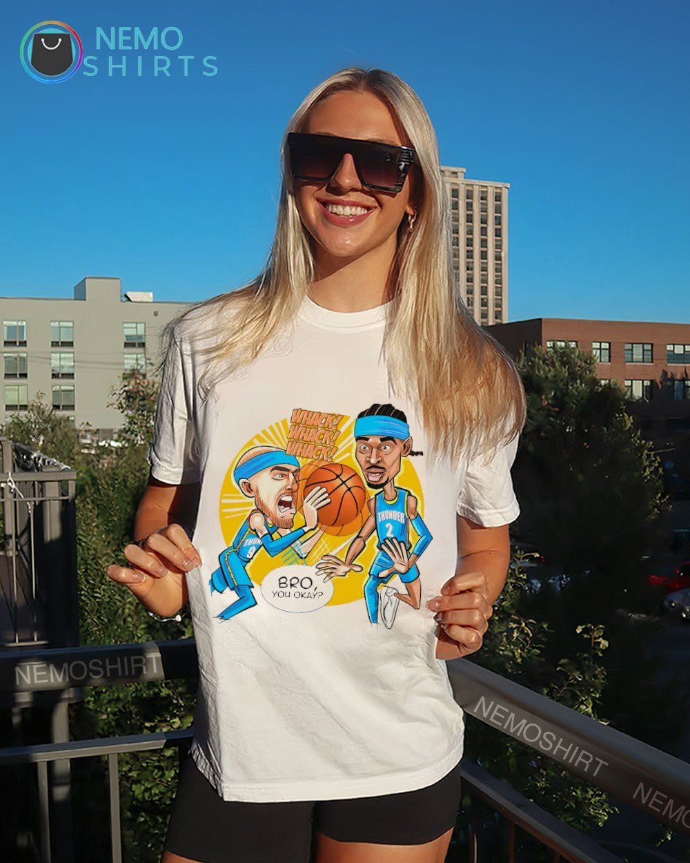 OKC Thunder Shai and Alex Caruso whack whack whack bro you okay shirt