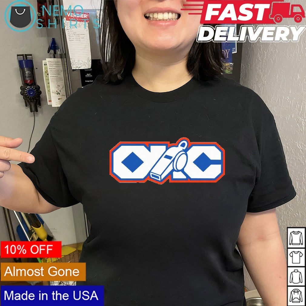 OKC Thunder logo with whistle shirt