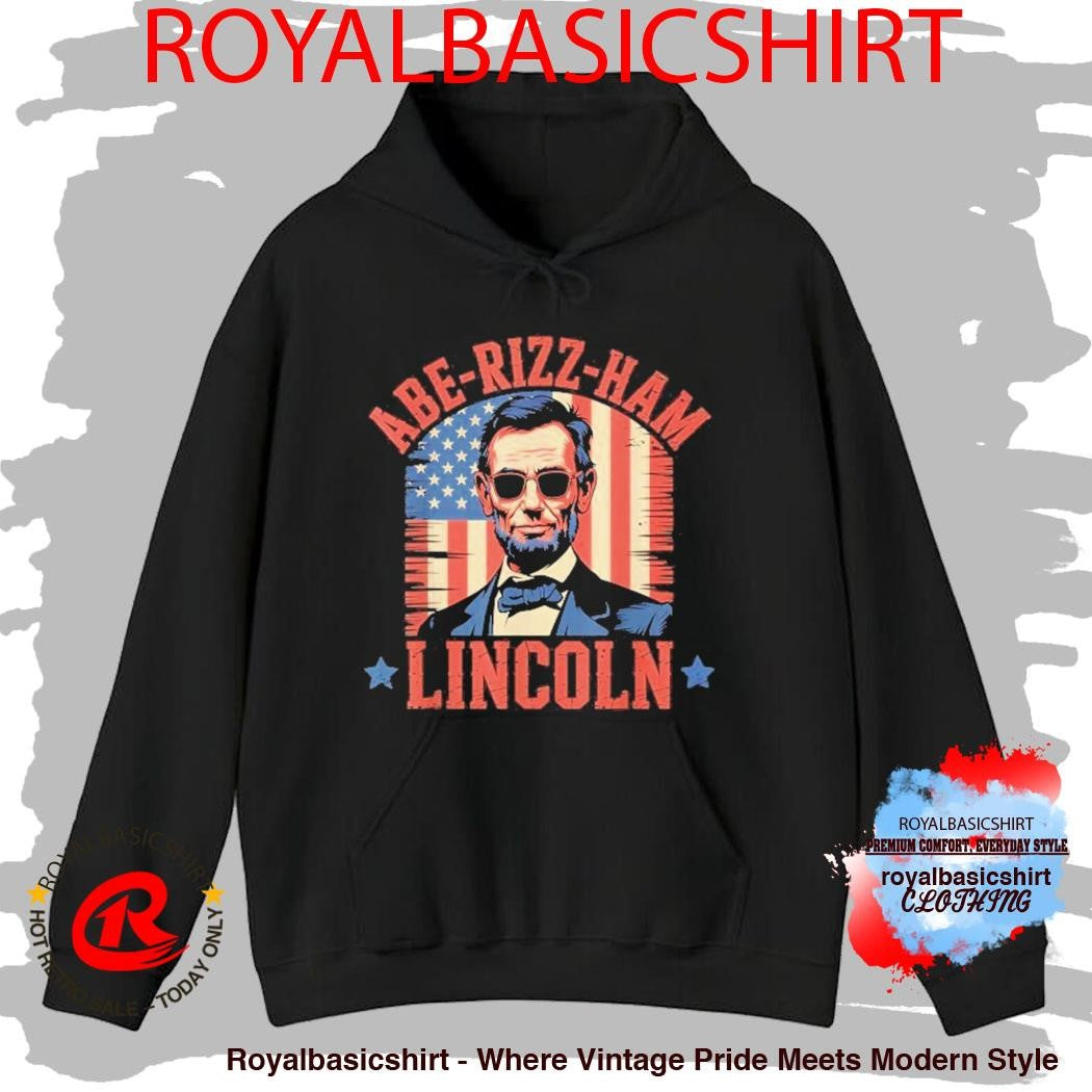Abe-Rizz-Ham Lincoln 4th Of July USA American Flag Shirt