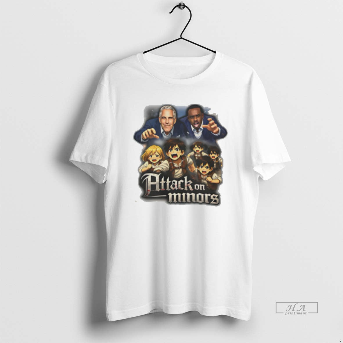 Official Attack On Minors Epstein Diddy Graphic Tee