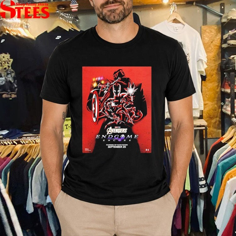 Avengers Endgame Encore By Kaz Oomori Reassemble The Team In Theaters September 25 2026 T-shirt