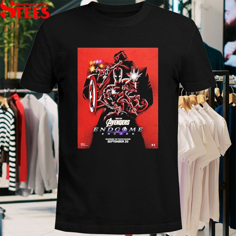 Avengers Endgame Encore By Kaz Oomori Reassemble The Team In Theaters September 25 2026 T-shirt