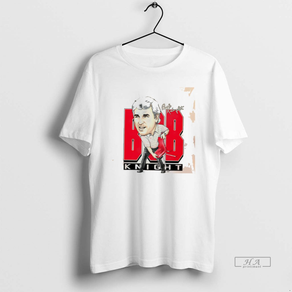 Official Bob Knight Chair Throw Caricature Signature Tee