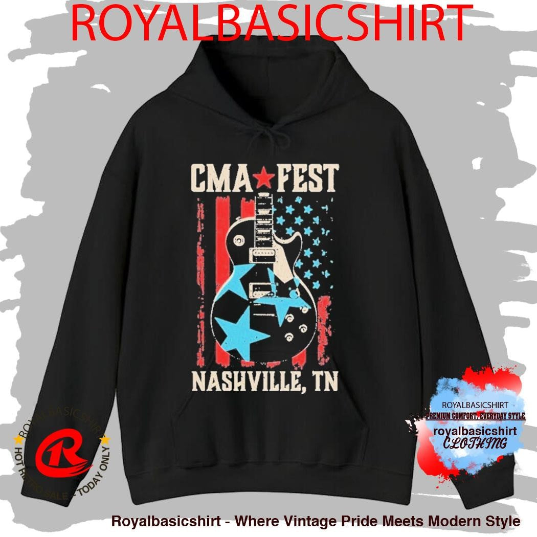 CMA Fest Nashville TN Guitar American Flag Shirt