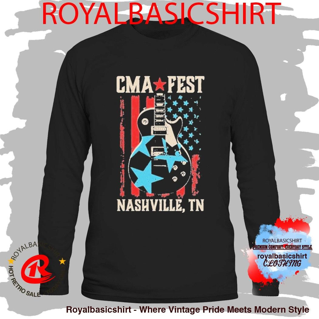 CMA Fest Nashville TN Guitar American Flag Shirt