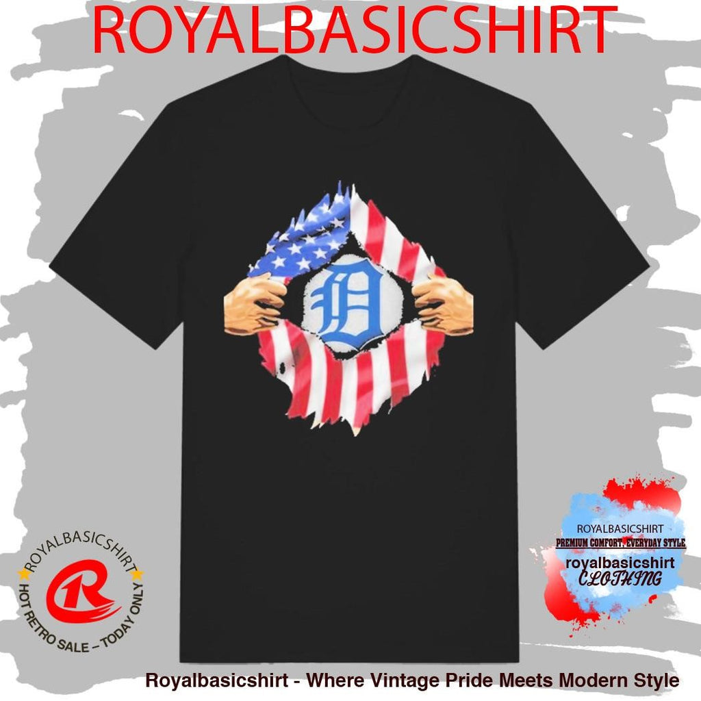 Detroit Tigers American Flag Hands Shirt