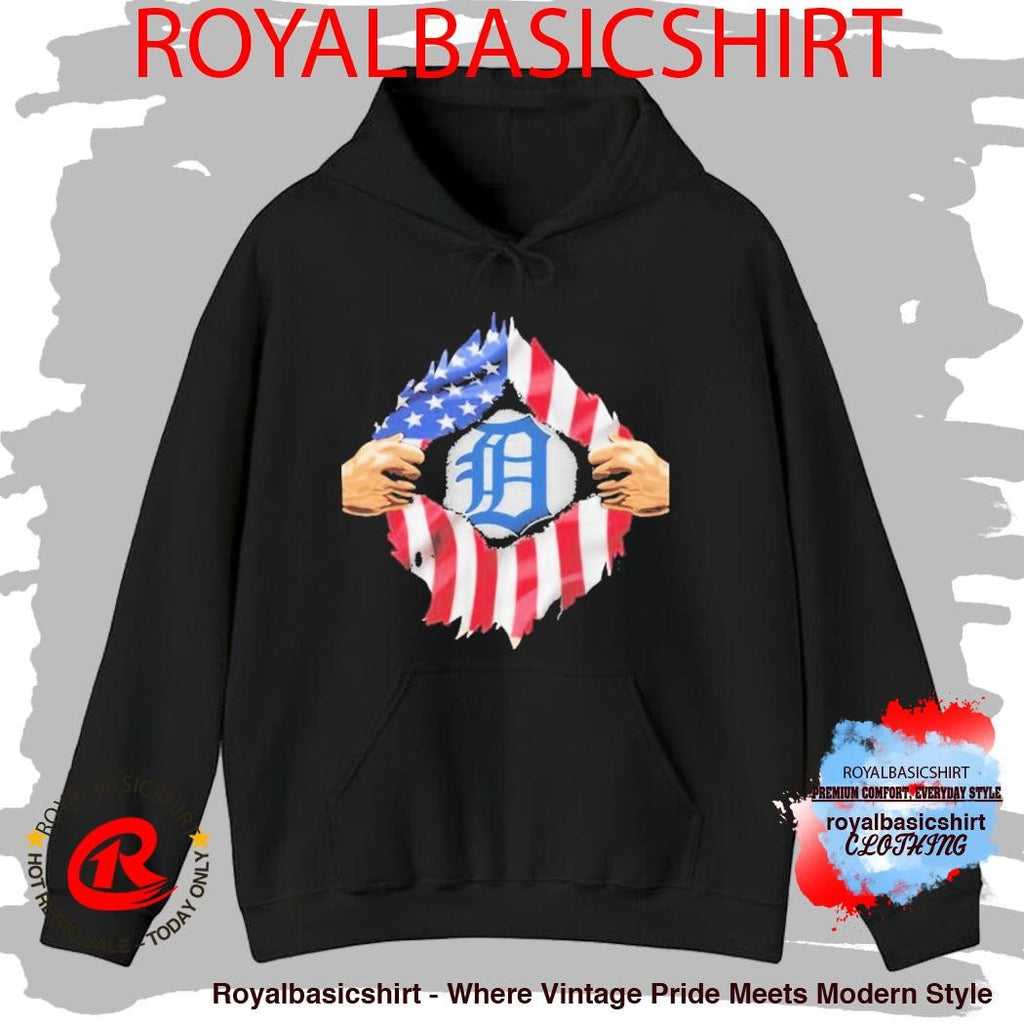 Detroit Tigers American Flag Hands Shirt