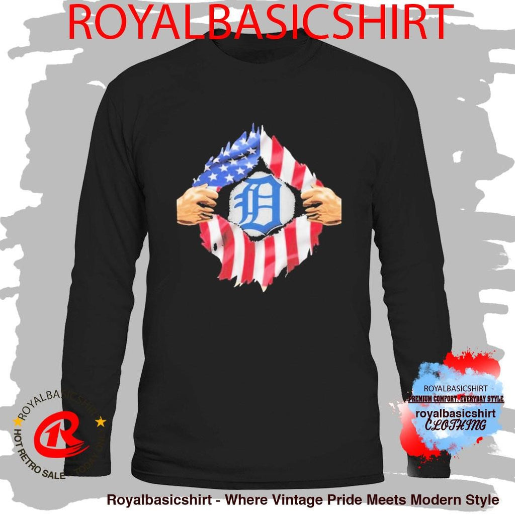 Detroit Tigers American Flag Hands Shirt