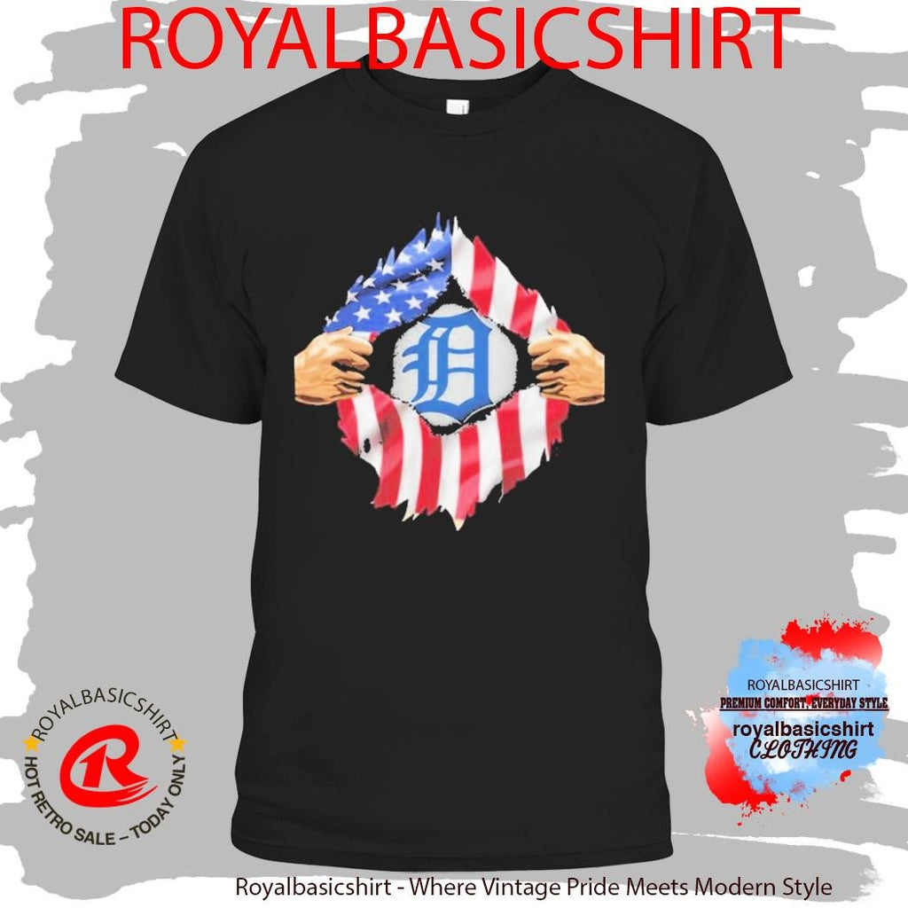 Detroit Tigers American Flag Hands Shirt