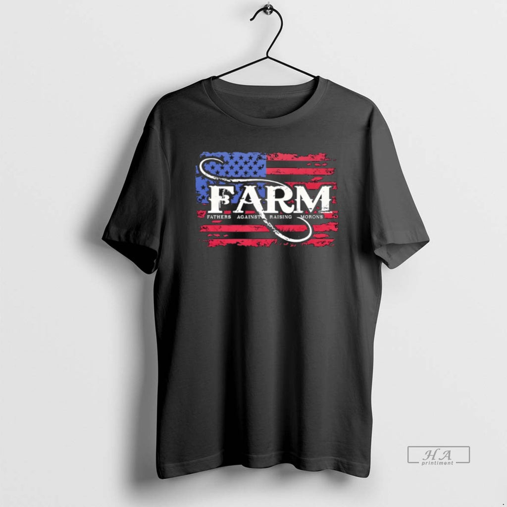 Official Farm Fathers Against Raising Morons American Flag Retro