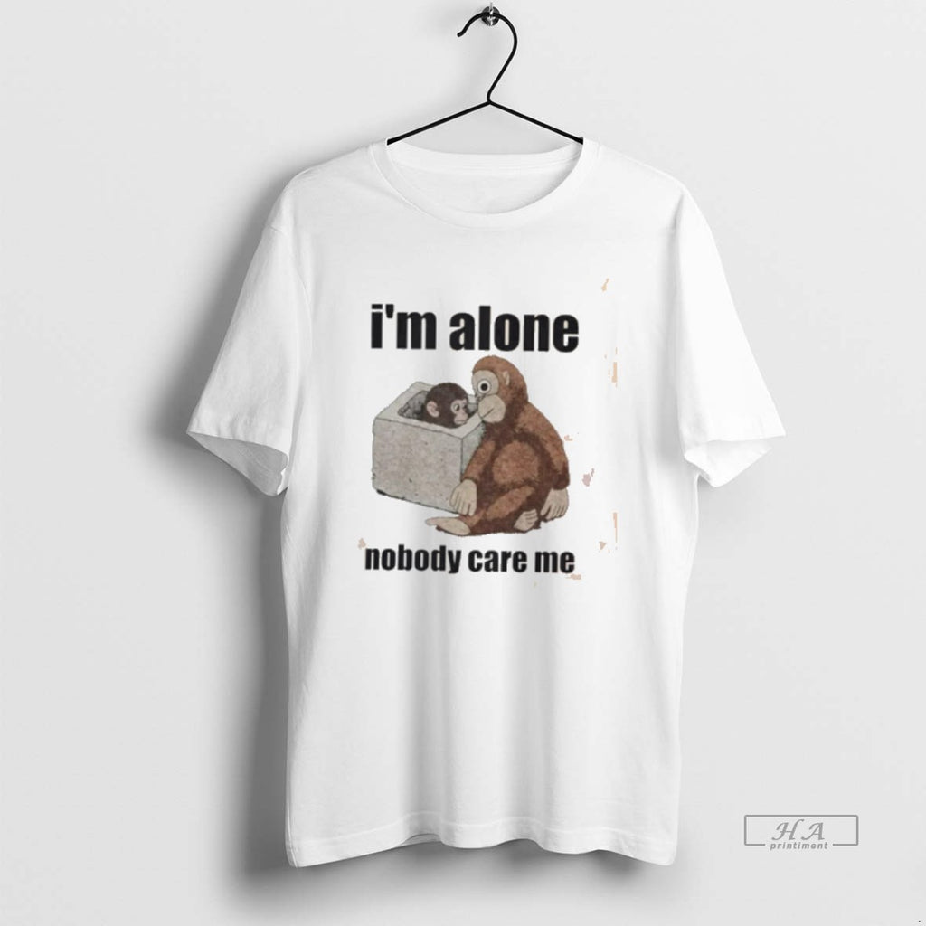 Official Im Alone Nobody Care Me Punch The Monkey Tee