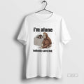 Official Im Alone Nobody Care Me Punch The Monkey Tee