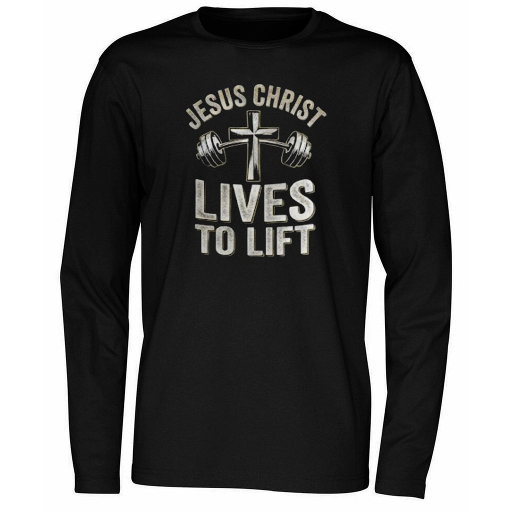 Jesus Christ Lives To Lift Gym Shirt