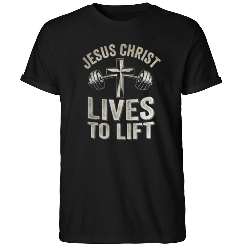 Jesus Christ Lives To Lift Gym Shirt