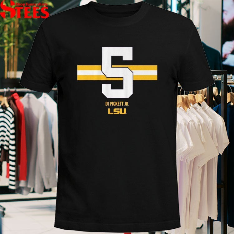 Lsu Football Dj Pickett Jr. Name Number Stripe T-shirt