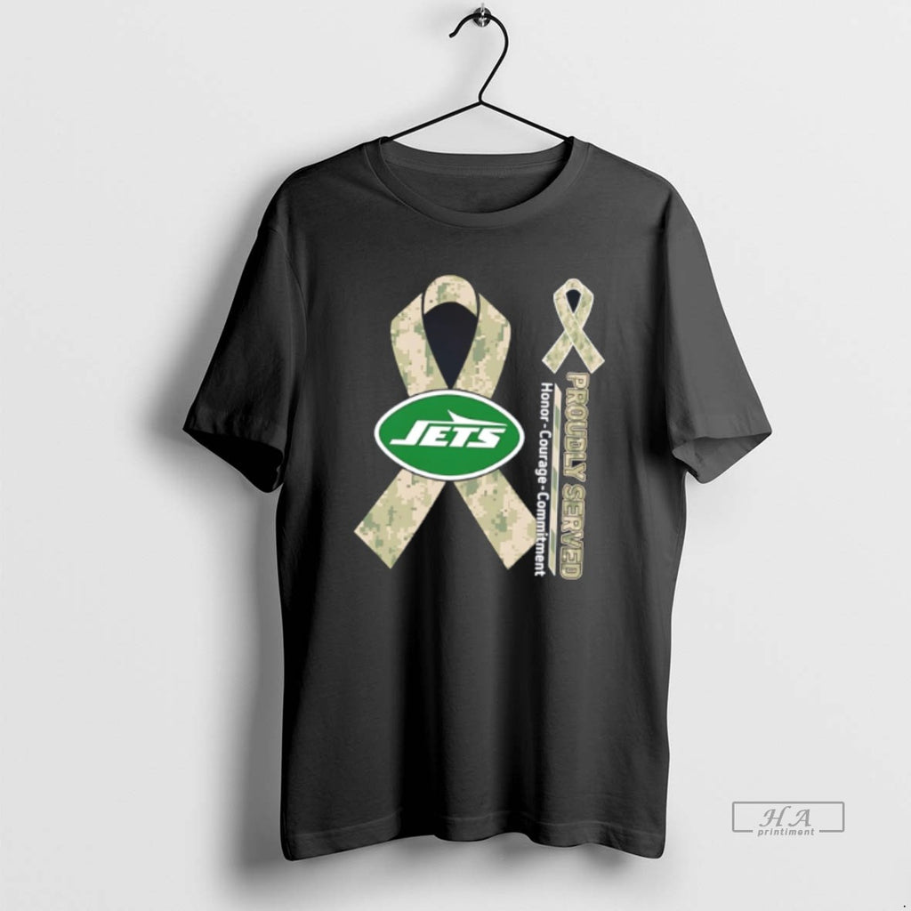 Official New York Jets Proudly Served Honor Courage Commitment Tee