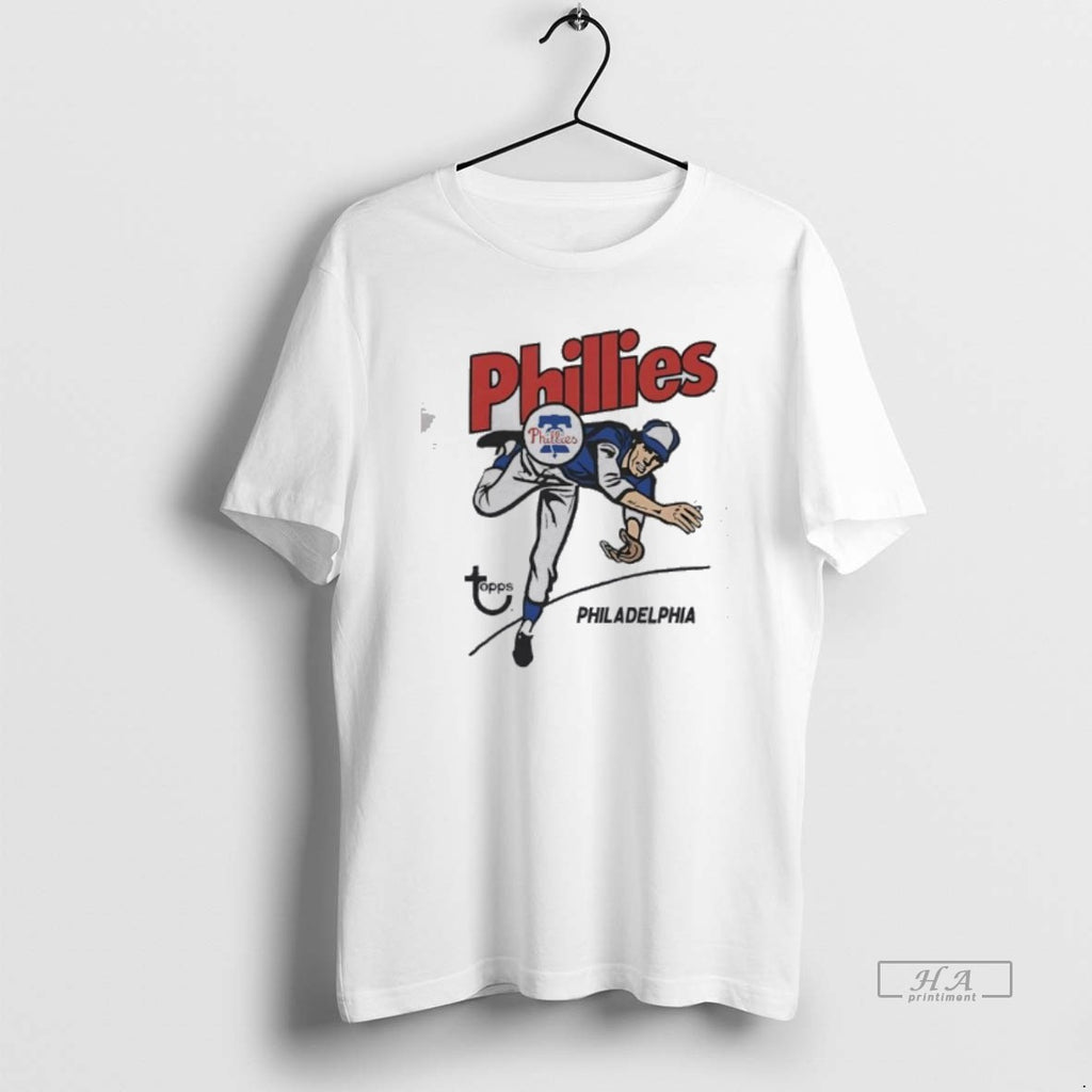 Official Topps Philadelphia Phillies Baseball Pitcher Logo Graphic